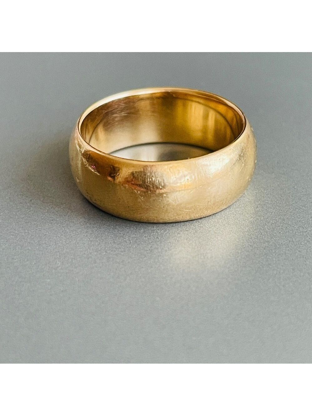 HEAVY SOLID 14K GOLD 8MM WIDE BAND STACKABLE RING - Picture 2 of 9